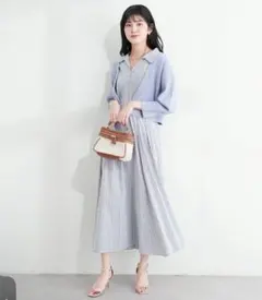 naturalcouture 涼しげスキッパー衿お上品ワンピース　未使用のサムネイル