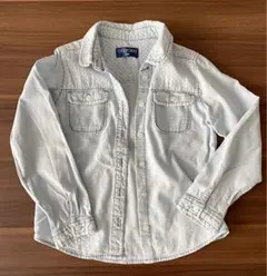 子供服　ドット入りシャツ（130㎝）ブルー