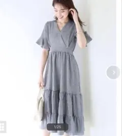 BLUEEAST ブルーイースト　ギンガムチェックカシュクールワンピース