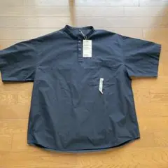 無印良品　MUJI 新品未使用タグ付 涼感ヘンリーネック半袖布帛Ｔシャツ紳士S黒