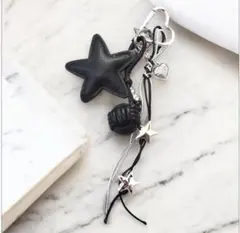 じゃらじゃらキーホルダー　星型　レザーチャーム　バックチャーム　912