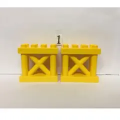レゴ デュプロ パーツ 特殊 ブロック 足場？ 壁 塀 2個 セット 黄色系