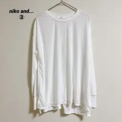 ニコアンドniko and... 白　ロングTシャツ Mのサムネイル