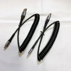 USB C ケーブル 0.4Mから1Mまで 伸びる 最大3A急速充電 2本