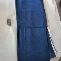 藍色 流水紋様 着物　夏着物　正絹　紗のサムネイル