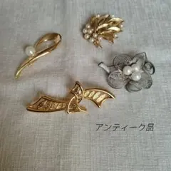 アンティーク　パール系ブローチ　リボンブローチ　まとめ売り