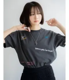 【Ungrid】ミックスロゴデザインTee チャコールグレーのサムネイル