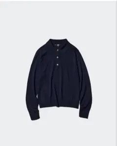 UNIQLO メリノポロセーター　ネイビー　M