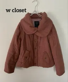 w closet ヘリンボーンジャケット　ピンク系 中綿ジャケット　ベスト