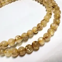 【開運・金運】キラキラと輝くタイチンルチル 3連ブレスレット ゴールドルチル