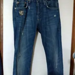 濃い青 デニム 値下げしました ボタンフライ サイズが合えばお得です