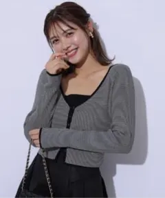 新品未使用　アプワイザーリッシェ　ニット　クロップド　カーディガン