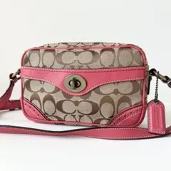 【新品保管】COACH ショルダーバッグ カメラバッグ ターンロック ピンク