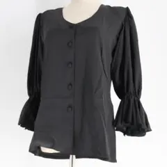 【美品 日本製 フラメンコ衣装】ブラック Chacott ブラウス トップス