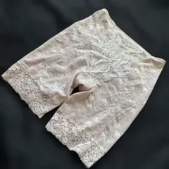 up@36 しまむら　綺麗な総花柄＆レース　ロングガードル　76 ピンク系ソフト