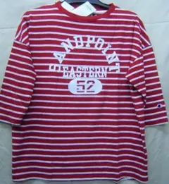 セール チャンピオン 女性 ボーダー 7分袖 Tシャツ 大きい サイズ 赤 人気