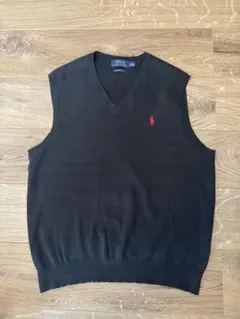 ラルフローレン　黒 Vネック ニットベスト