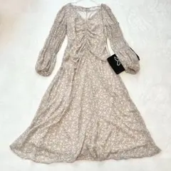 MERCURYDUO 花柄 バックオープン ロングワンピ F ワンピース