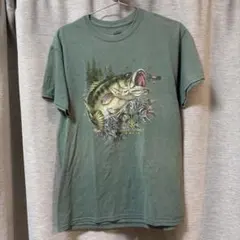 PARAMOUNT バスTシャツ　さかなTシャツ グリーン　魚Tシャツ