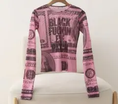 BFEP HUNDREDS PATTERENED L/S TEE PINK