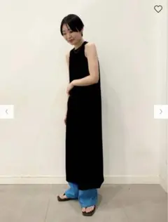 GU ジーユー リブキャミソールワンピース ブラック L