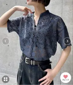 PAGEBOY レースバンドカラーシャツ 半袖