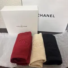 シャネル　CHANEL ノベルティ　ハンドタオル　3枚セット　ショッパー付き