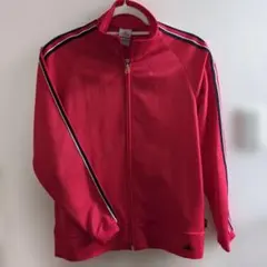 【希少・日本製】adidas デサント製 トラックジャケット M 赤 黒ライン