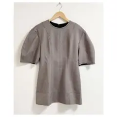 m478_NOBLE 極美品✨秋トップス❤️エステルスラブステッチパフブラウス