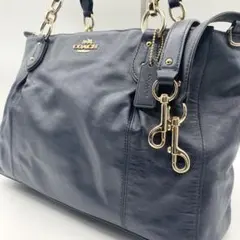 希少✨コーチ ショルダーバッグ 2way 大容量 F33447 ネイビー