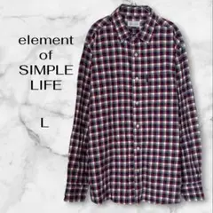 シンプルライフ　ギンガムチェック長袖シャツ　Lのサムネイル