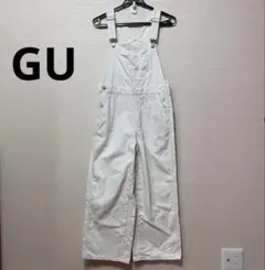GU ホワイト サロペット オーバーオール ワイドパンツ Mサイズ ナチュラル