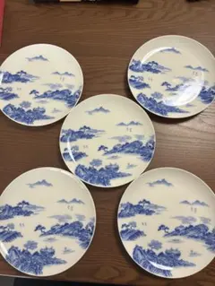 香蘭社　山水画 プレート 5枚セット 皿のサムネイル