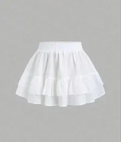 ホワイト フリル ミニスカート