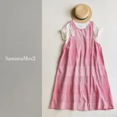 Samansa Mos2 リネン コットン 前後2WAY ノースリーブワンピース