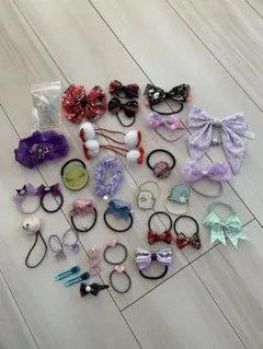 ヘアアクセサリーセット 多色 リボン シュシュ