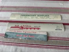 アメリカヴィンテージものさし　Paramount Supplies 広告入り定規