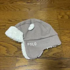 POLO Baby 耳付きブラウンベビー帽子 48cm ‪