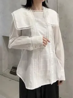 新品タグ付きyoriヨリ たっぷりフリルブラウス36 - メルカリ
