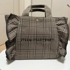 JILLSTUART チェック柄フリルデザイントートバッグ