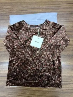 &PAL ブラウン花柄　ベロア　長袖Tシャツ 90サイズ