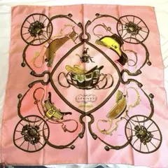 HERMES エルメス　スカーフ　カレ90 SPRINGS 馬車柄 ピンク系