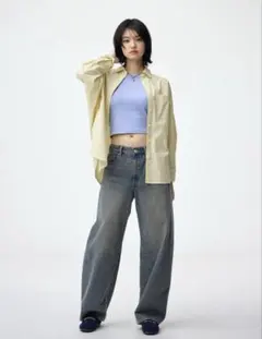 GU⭐︎バレルレッグジーンズ(丈標準71.0～75.0cm)美品 XL