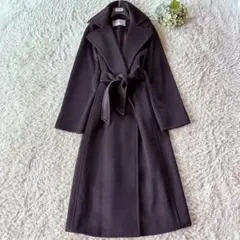 希少42✨極美品 現行マックスマーラ マニュエラコート キャメル100% 黒のサムネイル