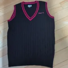 ■美品■adidas Vネック ニットベスト M ネイビー ピンク