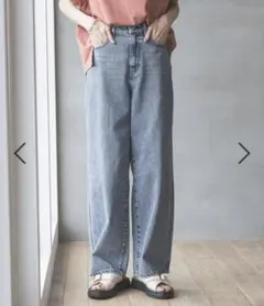 グローバルワーク GOODデニムバギーパンツ ブルーデニム M