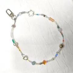 カラフルビーズ携帯ストラップ