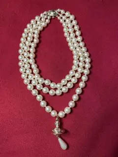 VivienneWestwoodドロップパール 3連ネックレス