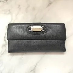 GUCCI グッチ　長財布　ロゴプレート　オールレザー　財布　0518-⑤
