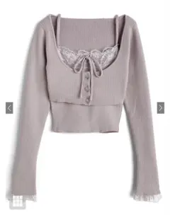 新品　タグ付　GRL レースカーディガン✕キャミソールアンサンブル［ru1470